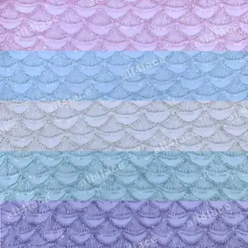 Pastel Fish-Scale Pattern Fabric Samples