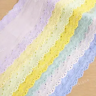 Pastel Floral Eyelet Scallop Trim