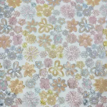 Pastel Garden Floral Embellished Mesh