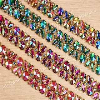 Rainbow tones faceted bead accents hanging trim