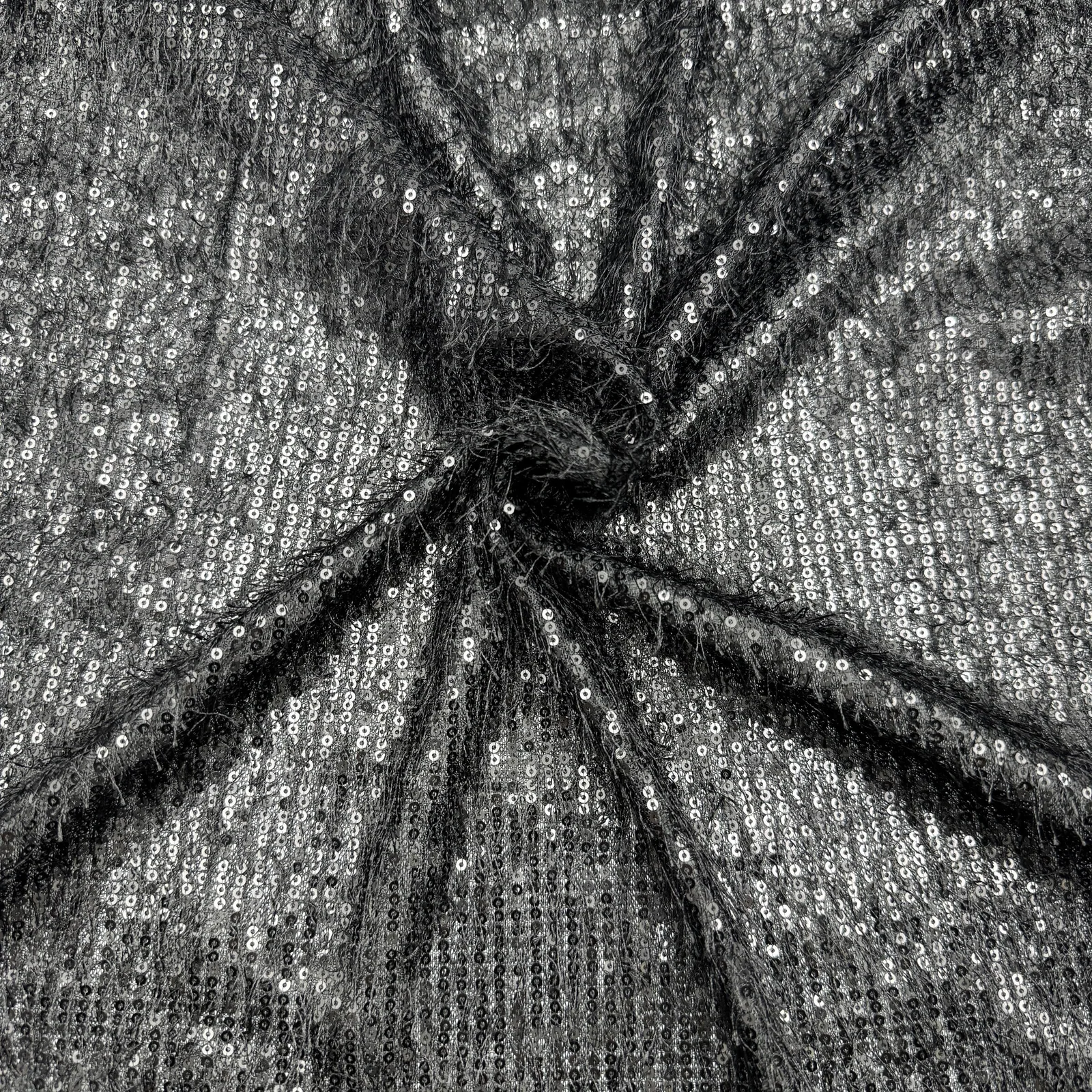 Ribbed Textured Sequin Fabric — Overall sample and pattern view