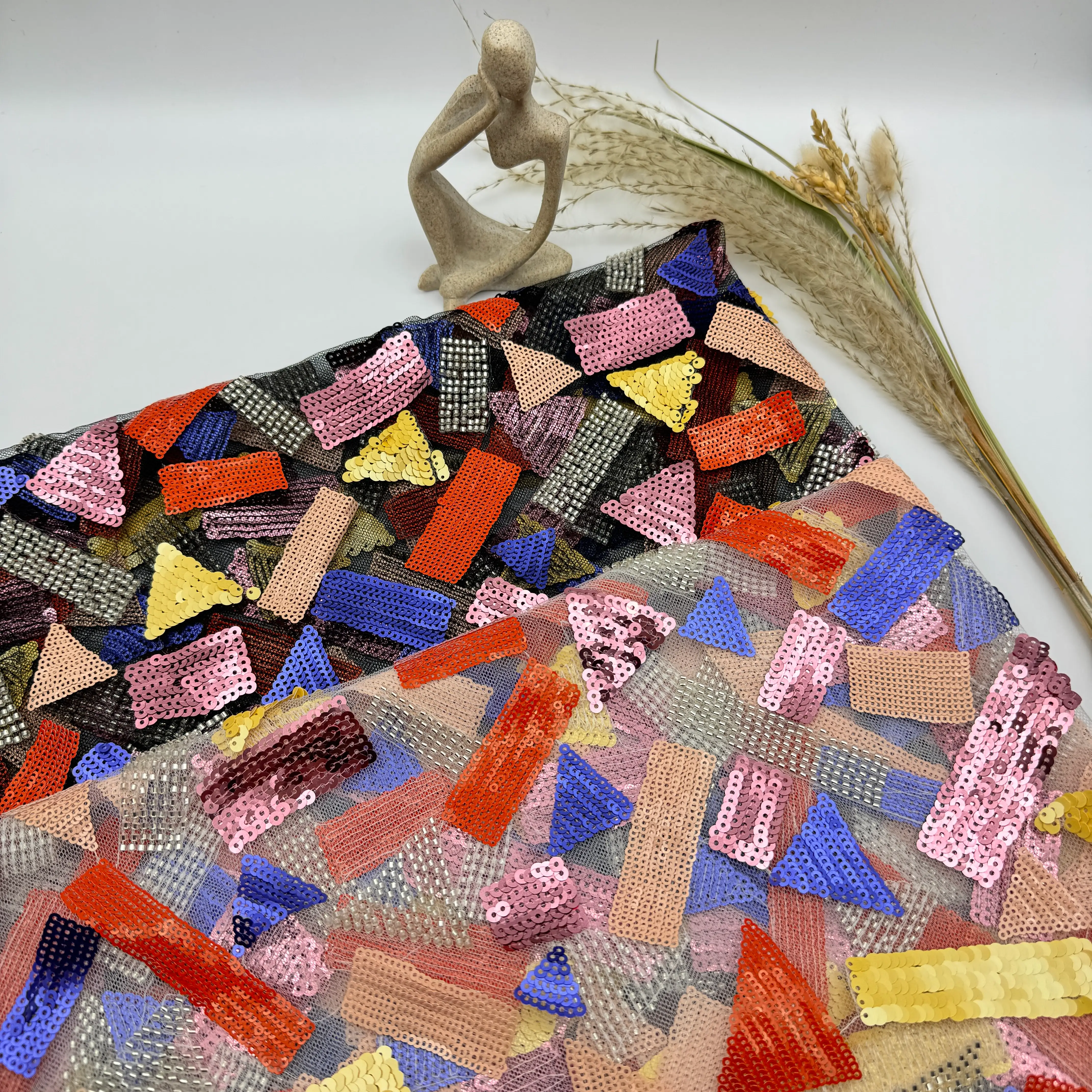 Mixed Pattern Sequin Embroidery