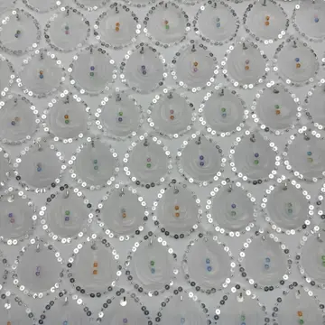Teardrop Diamond Cord Mesh Fabric — Overall sample and pattern view