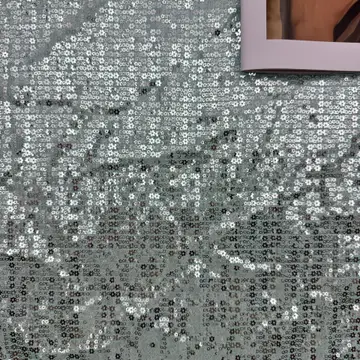 Vertical Floral Sequin Grid Fabric — Photographed colour sample; ask which shades are currently available