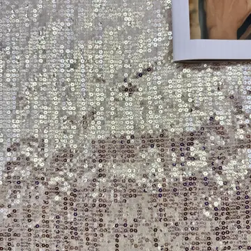 Vertical Floral Sequin Grid Fabric — Photographed colour sample; ask which shades are currently available