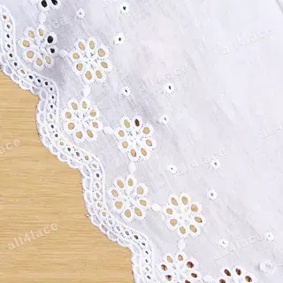 White Daisy Cutwork Wide Border