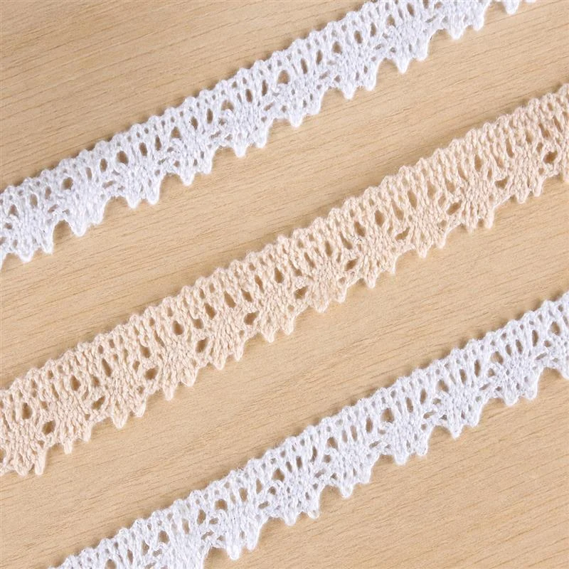 White Petite Openwork Lace Edging — Photographed decorative trim sample; verify colour and construction with a physical sample