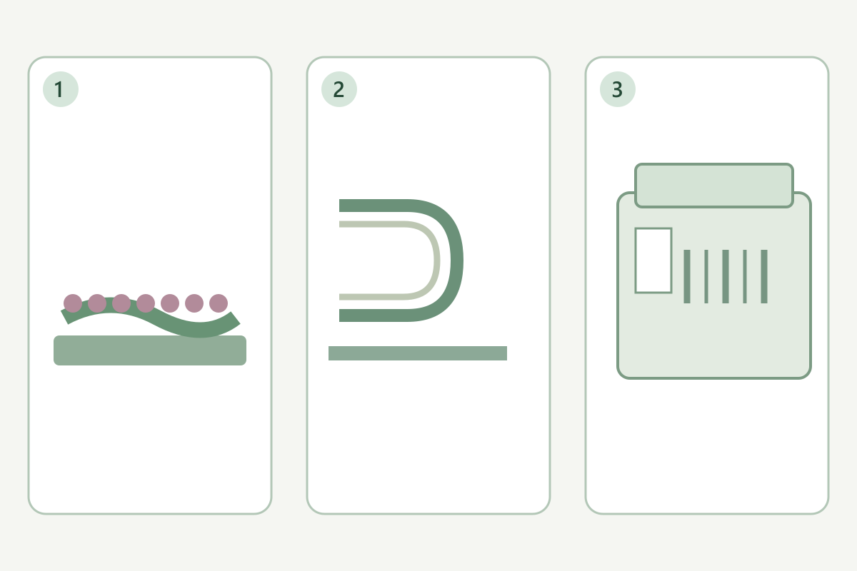 Schematic storage supports, contact separation and an external identification tag